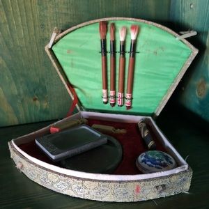 Vintage Chinese Calligraphy Set Circa 80s